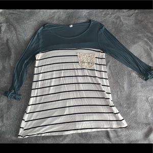 Pinkblush striped long sleeve shirt
